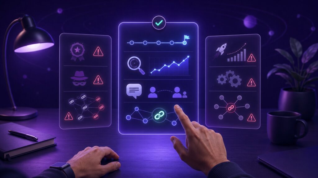 ¿Cómo elegir una agencia SEO? Gráfica generada con IA